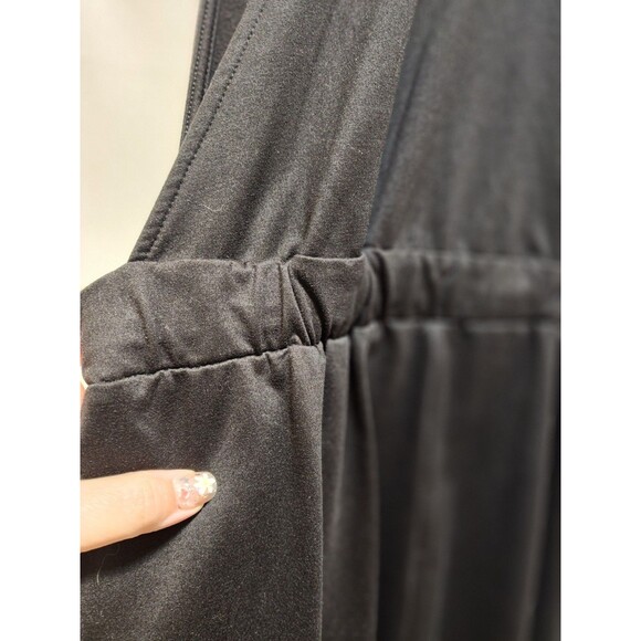 No Boundaries Womens Black Medium Bib Overalls Cargo Jumpsuit Soft Relaxed Cozy - Picture 11 of 16